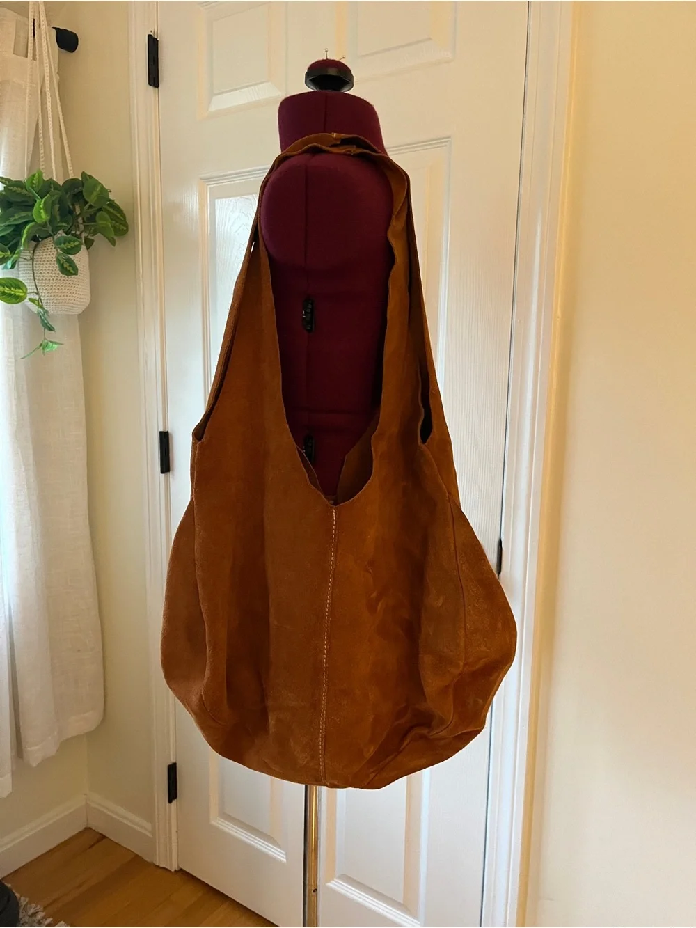 Vintage Pulicati Suede Hobo Bag in Cognac Brown